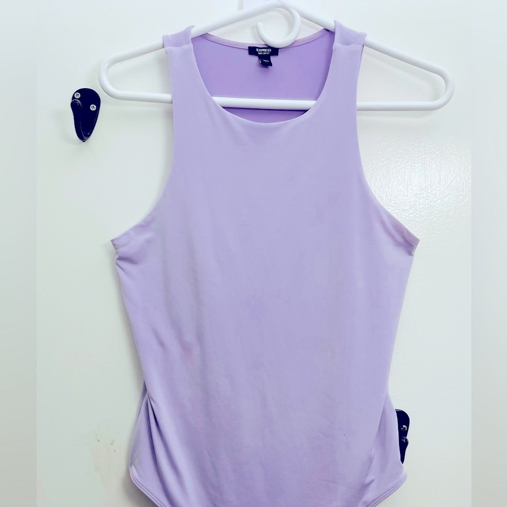 Express Body Contour High Compression High Neck Bodysuit | Lavender | Size M |